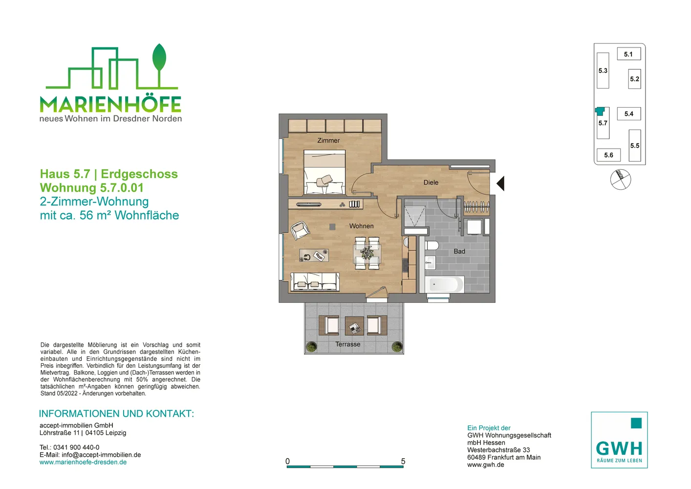 2 Zimmer Wohnung mit 56 m² in Dresden – Bild 2