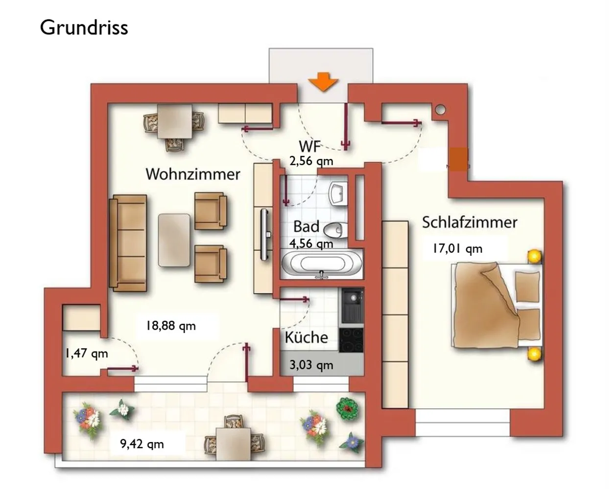 2 Zimmer Wohnung mit 54 m² in Augsburg – Bild 4