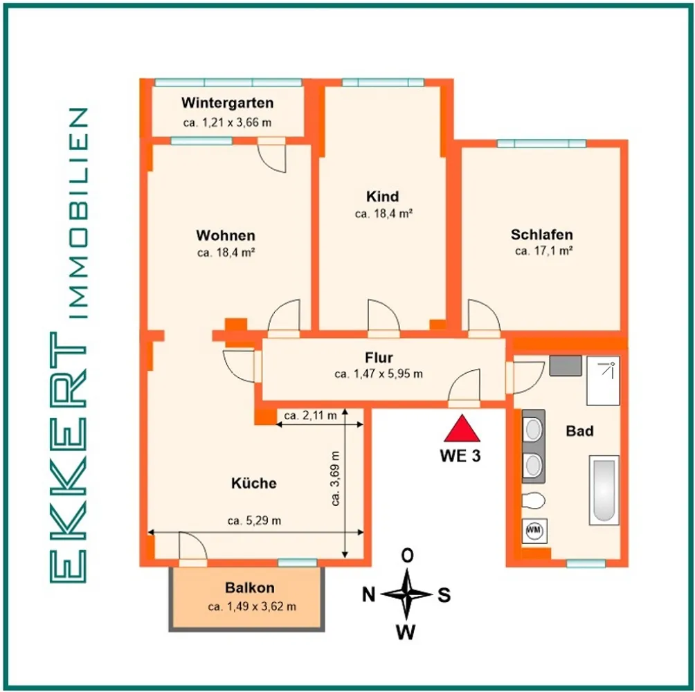 3 Zimmer Wohnung mit 106 m² in Zwickau – Bild 5