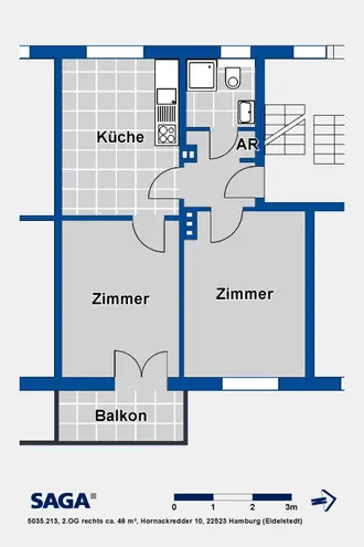 2 Zimmer Wohnung mit 46 m² in Hamburg – Bild 6
