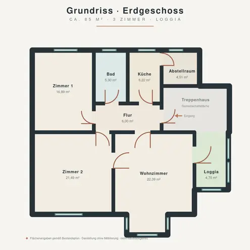 3 Zimmer Wohnung mit 85 m² in Regensburg – Bild 3