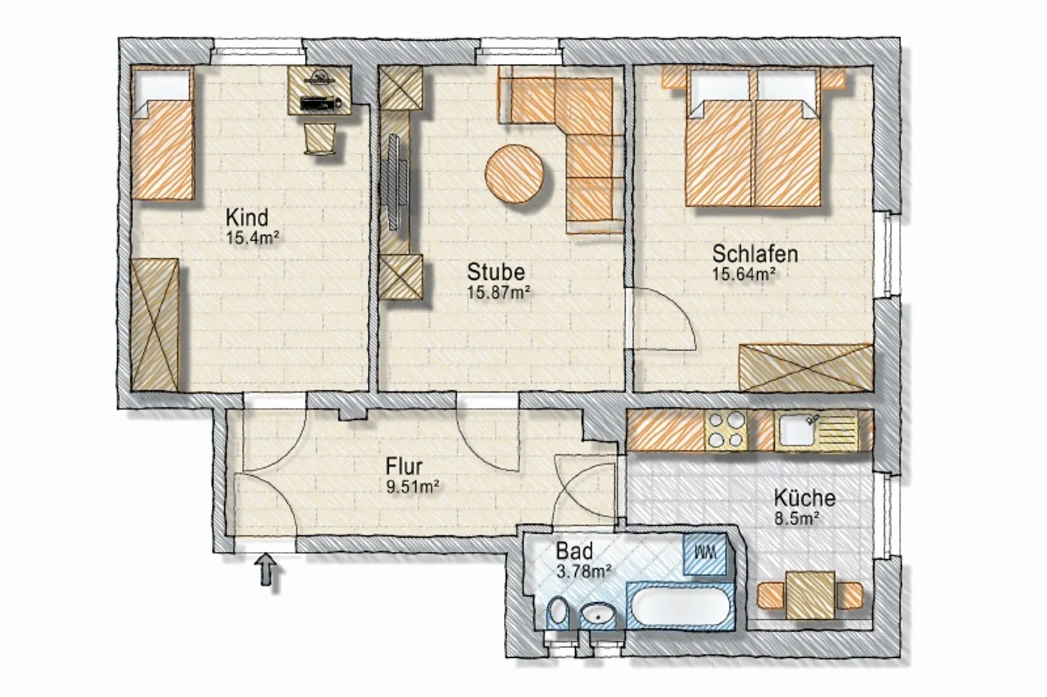 3 room apartment with 69 m² in Dresden – Photo 6
