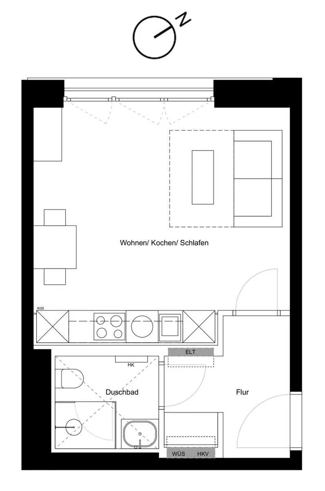 1 Zimmer Wohnung mit 31 m² in München – Bild 3