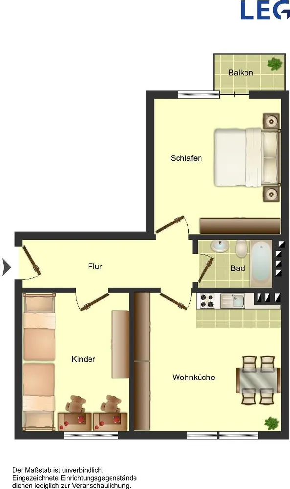 2 Zimmer Wohnung mit 57 m² in Duisburg – Bild 2