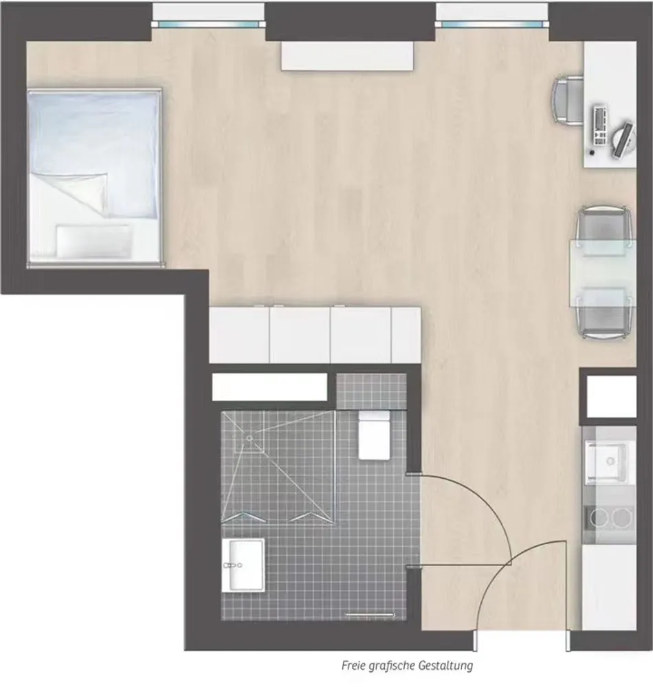 1 Zimmer Wohnung mit 25 m² in Berlin – Bild 1