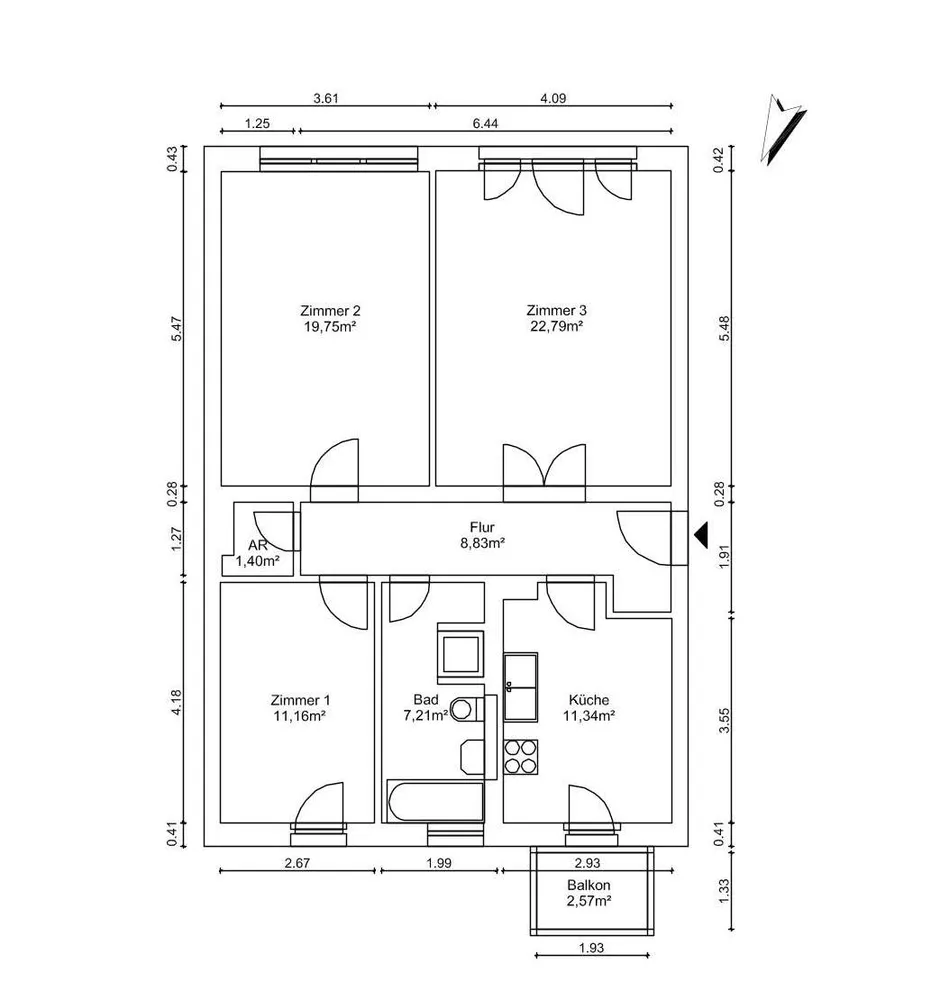 3 Zimmer Wohnung mit 84 m² in Berlin – Bild 11