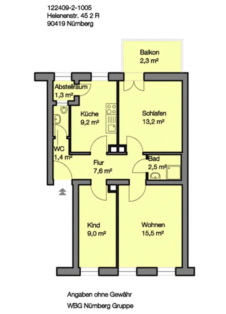 3 Zimmer Wohnung mit 62 m² in Nürnberg – Bild 4