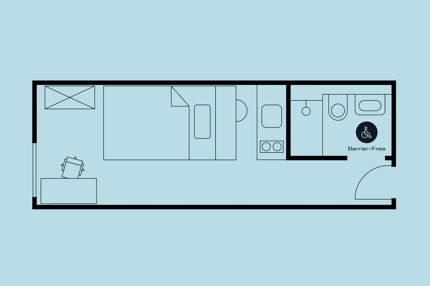 1 Zimmer Wohnung mit 23 m² in Hannover – Bild 1