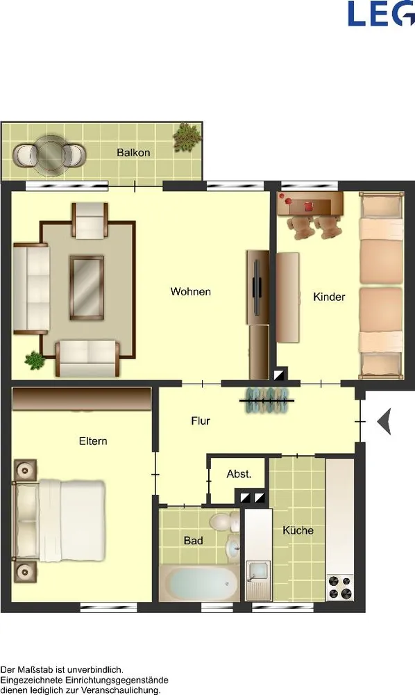 3 Zimmer Wohnung mit 65 m² in Hilden – Bild 1