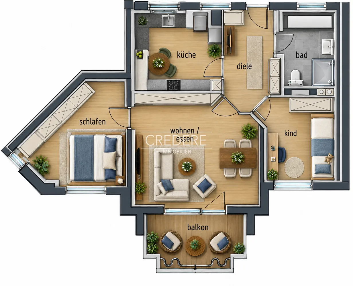 3 Zimmer Wohnung mit 75 m² in Arnsberg – Bild 1