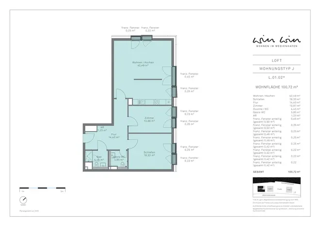 3 Zimmer Wohnung mit 72 m² in Düsseldorf – Bild 3