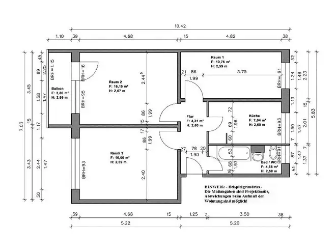 3 Zimmer Wohnung mit 61 m² in Halle (Saale) – Bild 8