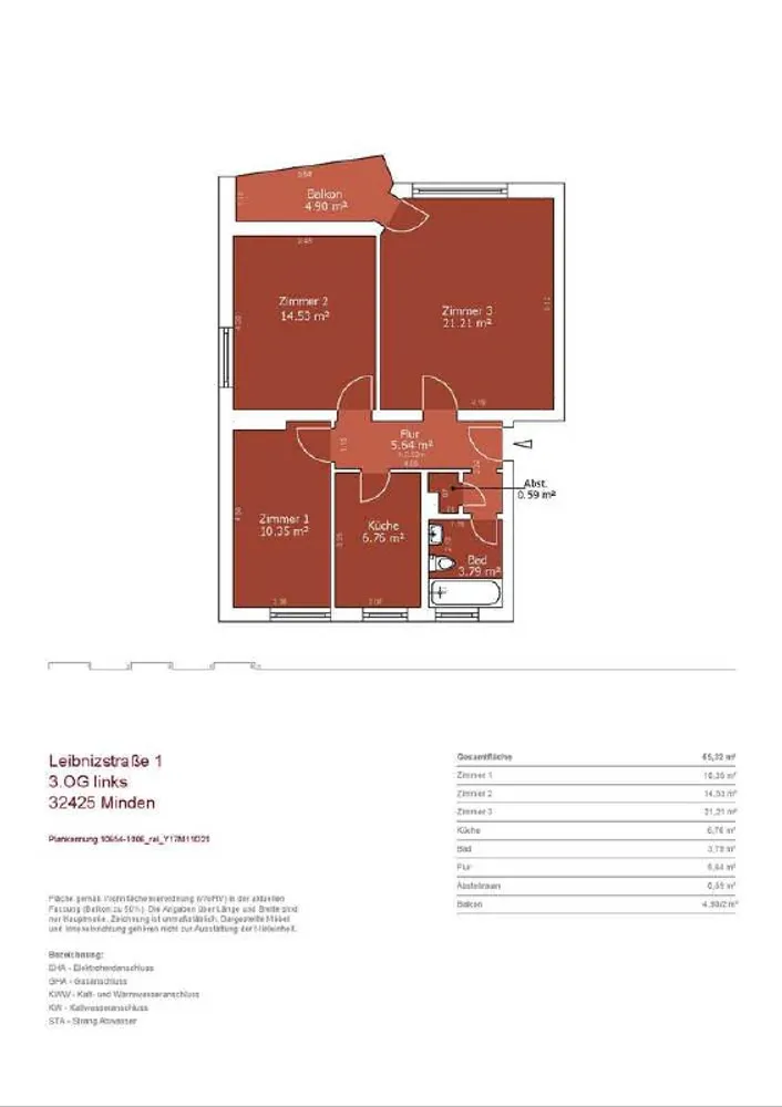 3 Zimmer Wohnung mit 65 m² in Minden – Bild 8