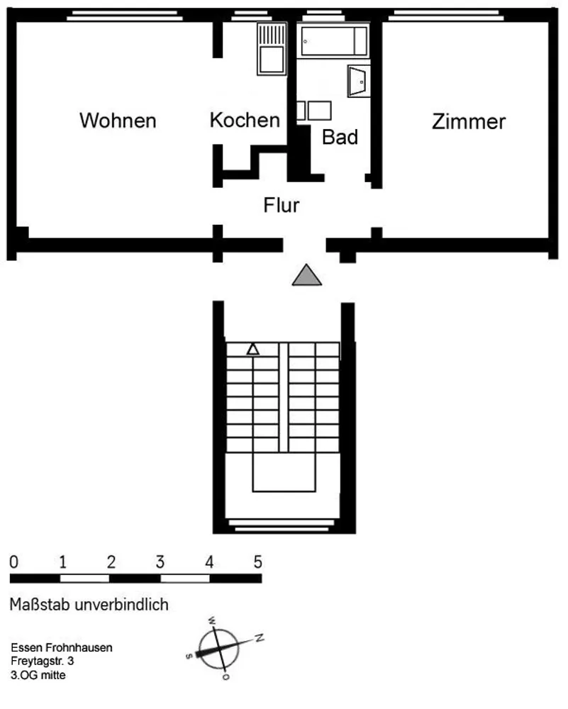 2 Zimmer Wohnung mit 44 m² in Essen – Bild 1