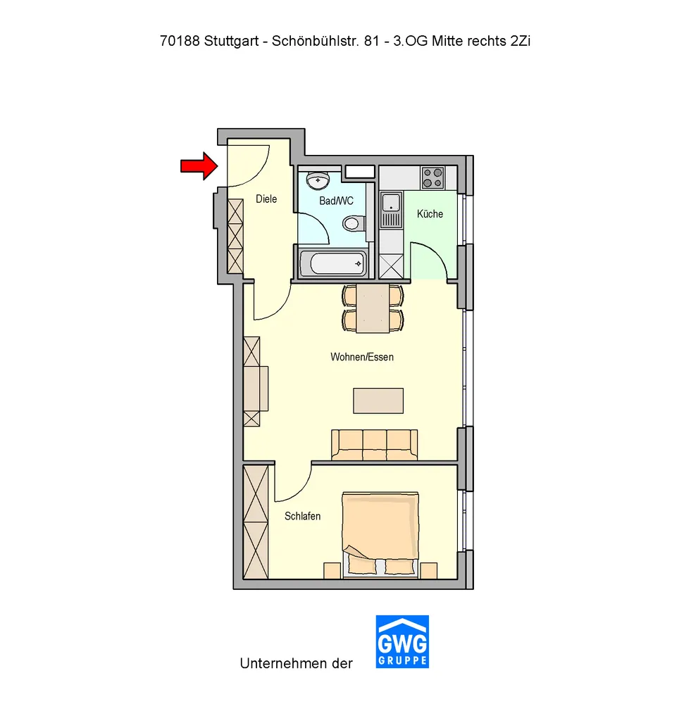 2 Zimmer Wohnung mit 51 m² in Stuttgart – Bild 5