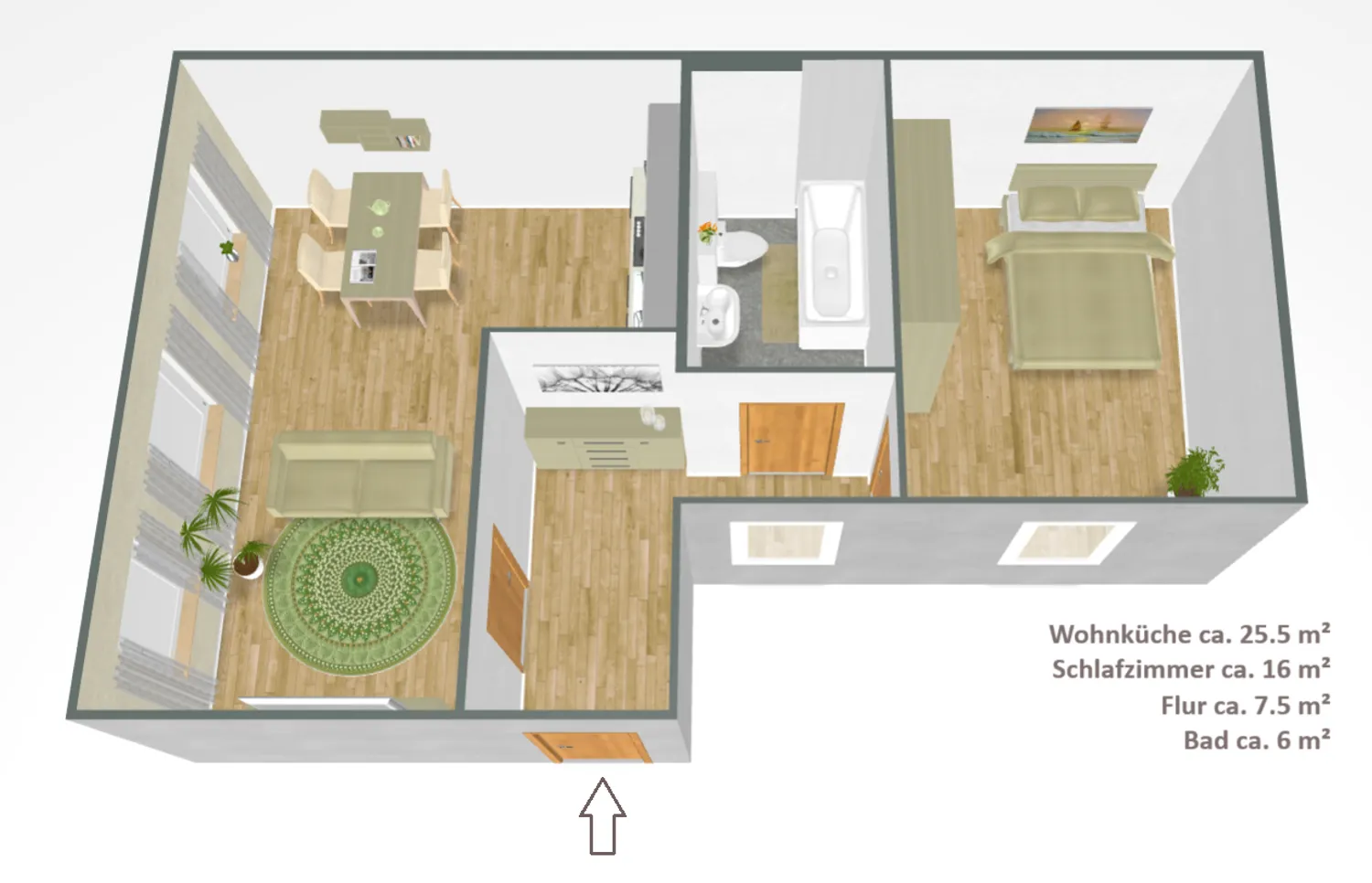 2 Zimmer Wohnung mit 55 m² in Halle (Saale) – Bild 5