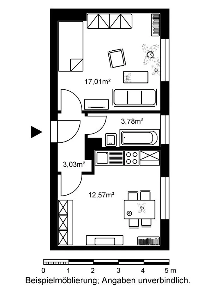 1 room apartment with 36 m² in Frankfurt am Main – Photo 2