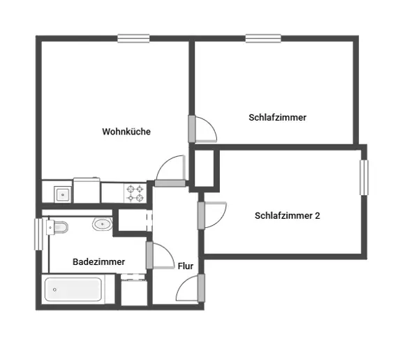 3 Zimmer Wohnung mit 48 m² in Dortmund – Bild 2