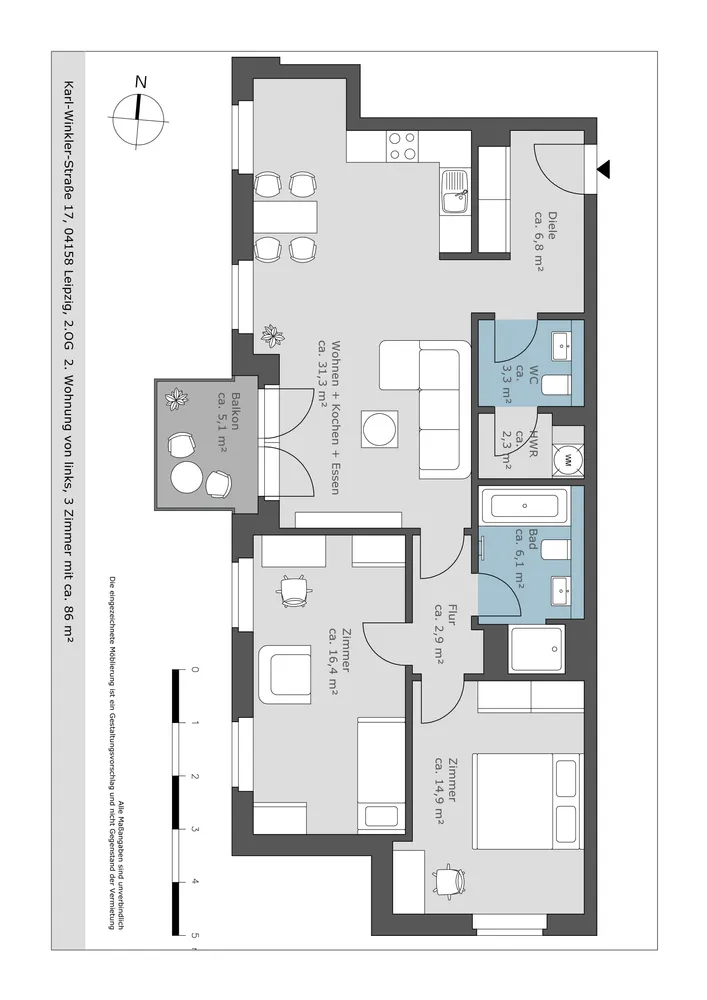 3 room apartment with 86 m² in Leipzig – Photo 10