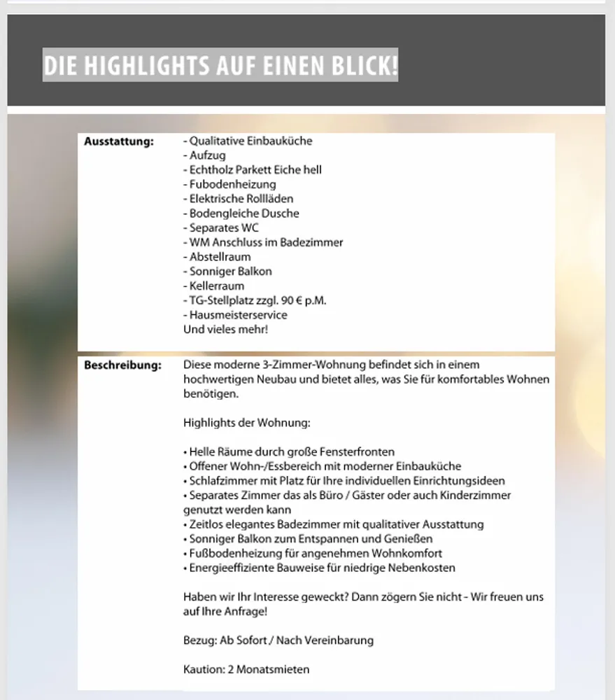 3 Zimmer Wohnung mit 72 m² in Sindelfingen – Bild 1