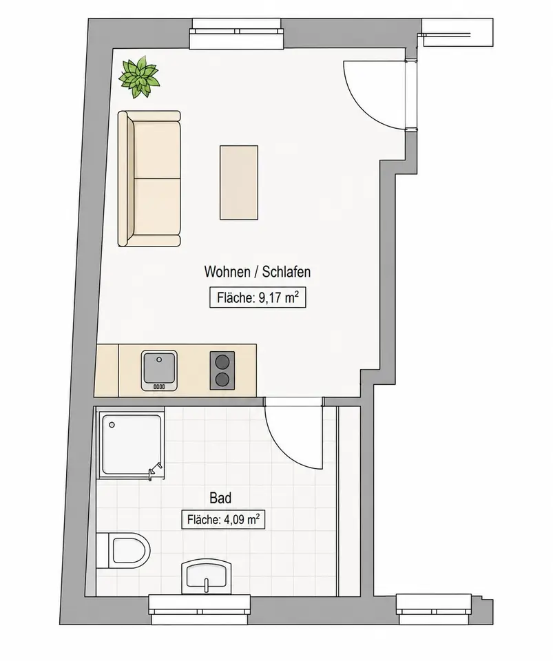 2 Zimmer Wohnung mit 19 m² in Osnabrück – Bild 5