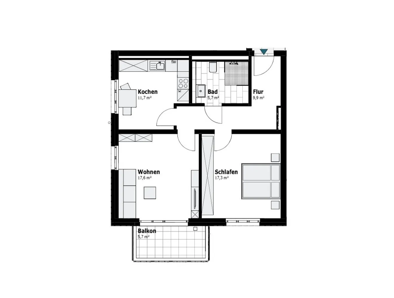 2 Zimmer Wohnung mit 66 m² in Duisburg – Bild 9