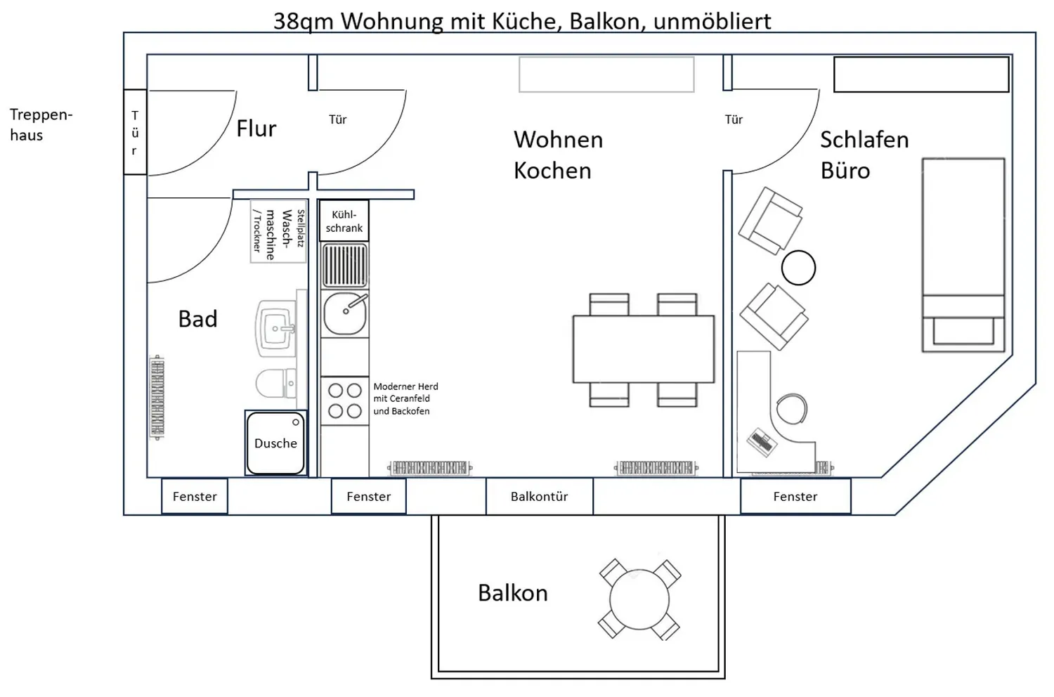 2 room apartment with 38 m² in Magdeburg – Photo 2