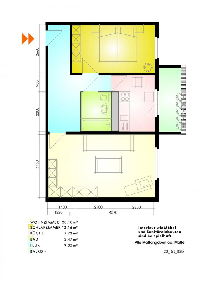 2 Zimmer Wohnung mit 54 m² in Leipzig – Bild 2