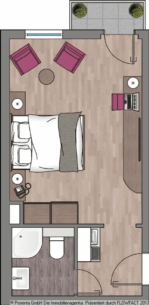 1 Zimmer Wohnung mit 25 m² in Düsseldorf – Bild 2
