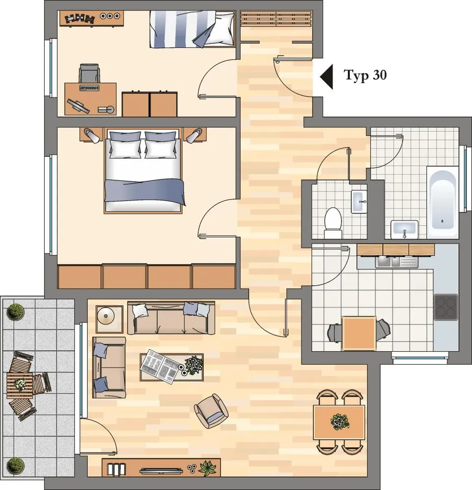 4 Zimmer Wohnung mit 78 m² in Hattingen – Bild 2