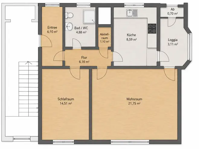2 Zimmer Wohnung mit 56 m² in Duisburg – Bild 9