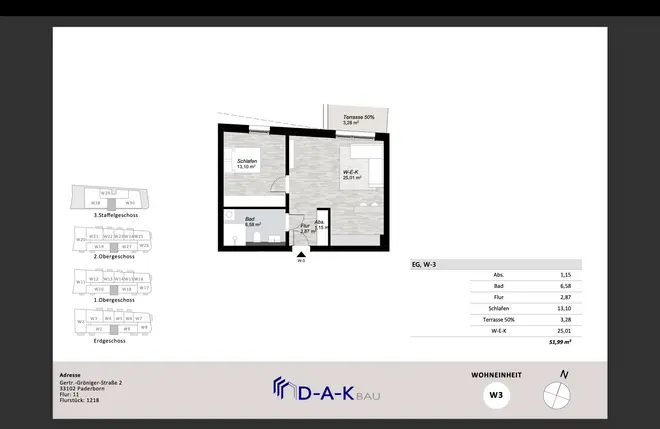 2 Zimmer Wohnung mit 52 m² in Paderborn – Bild 2
