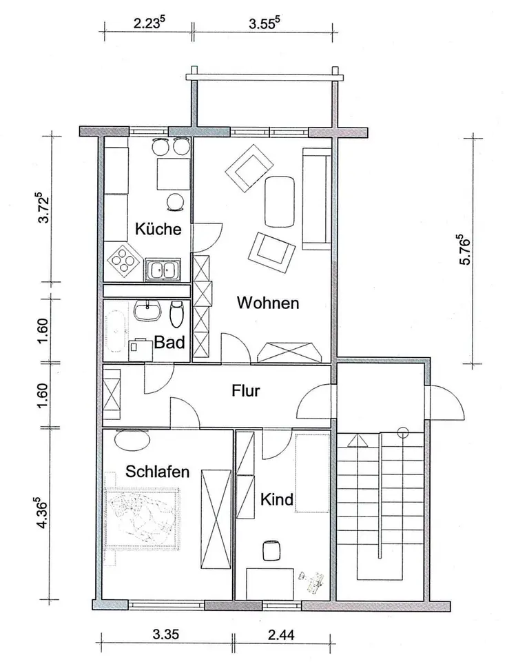 3 Zimmer Wohnung mit 67 m² in Borna – Bild 2