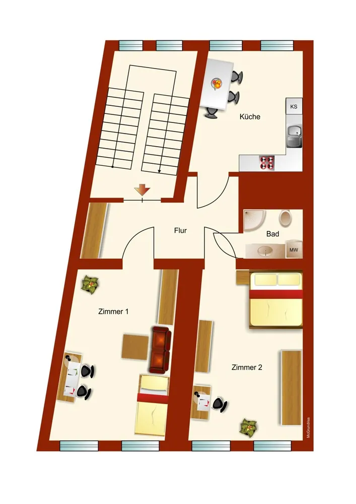 2 Zimmer Wohnung mit 57 m² in Görlitz – Bild 2