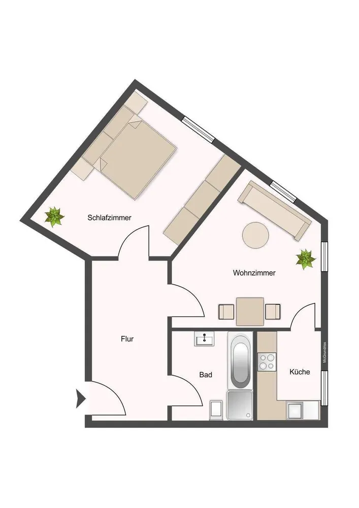2 room apartment with 55 m² in Chemnitz – Photo 8