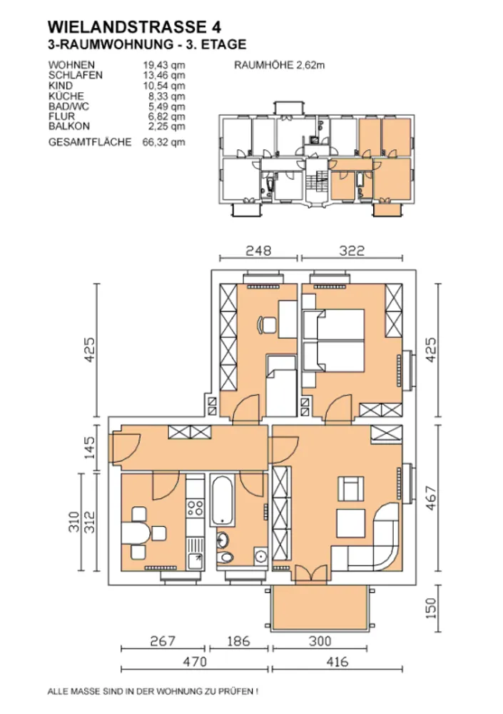 3 Zimmer Wohnung mit 66 m² in Dresden – Bild 2