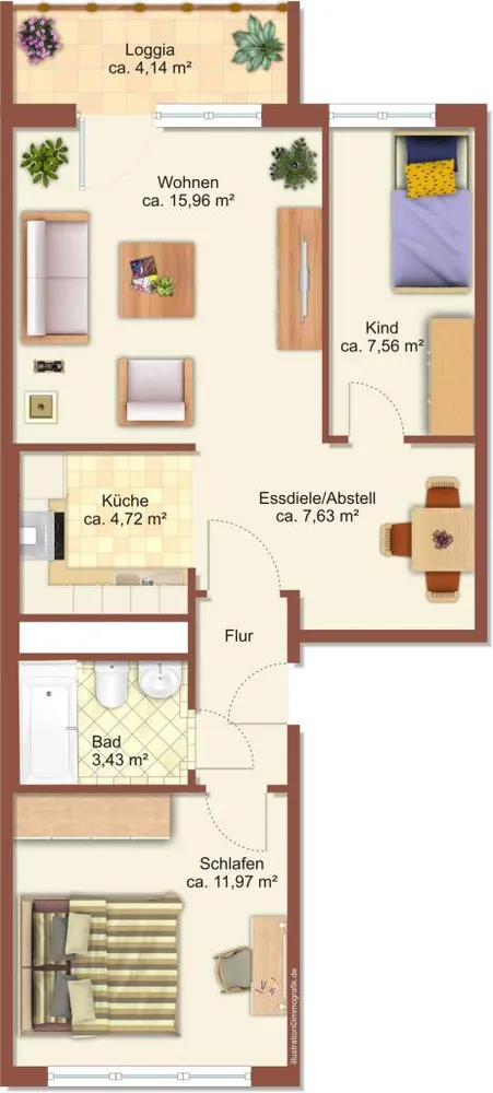 3 Zimmer Wohnung mit 56 m² in Chemnitz – Bild 10