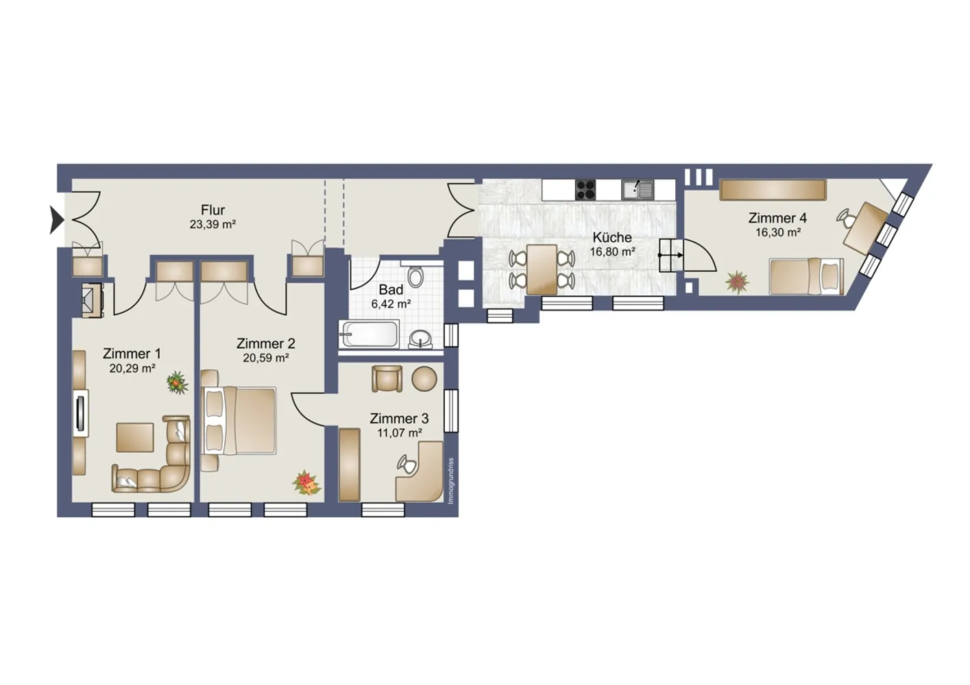 4 Zimmer Wohnung mit 118 m² in Halle (Saale) – Bild 2