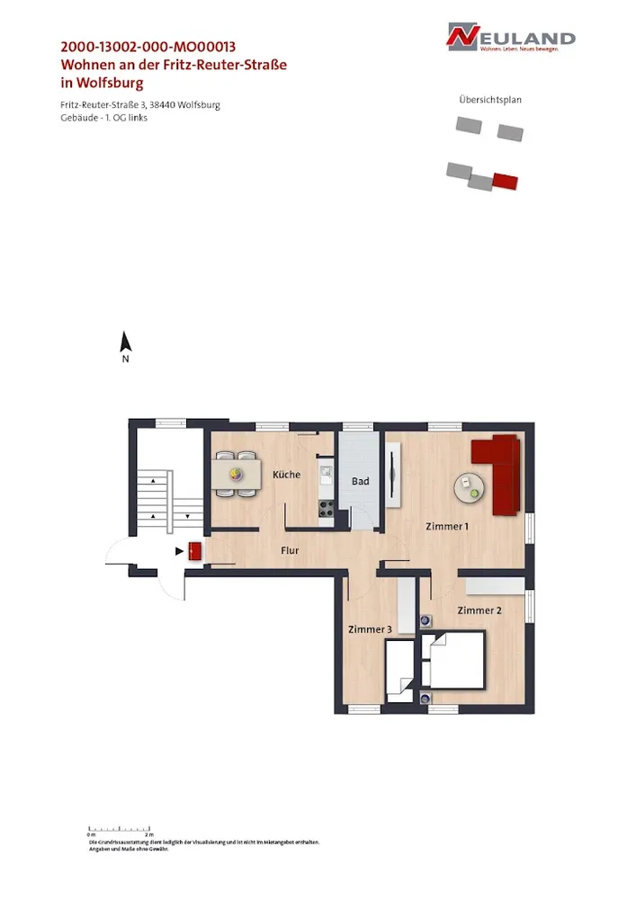 3 room apartment with 73 m² in Wolfsburg – Photo 2