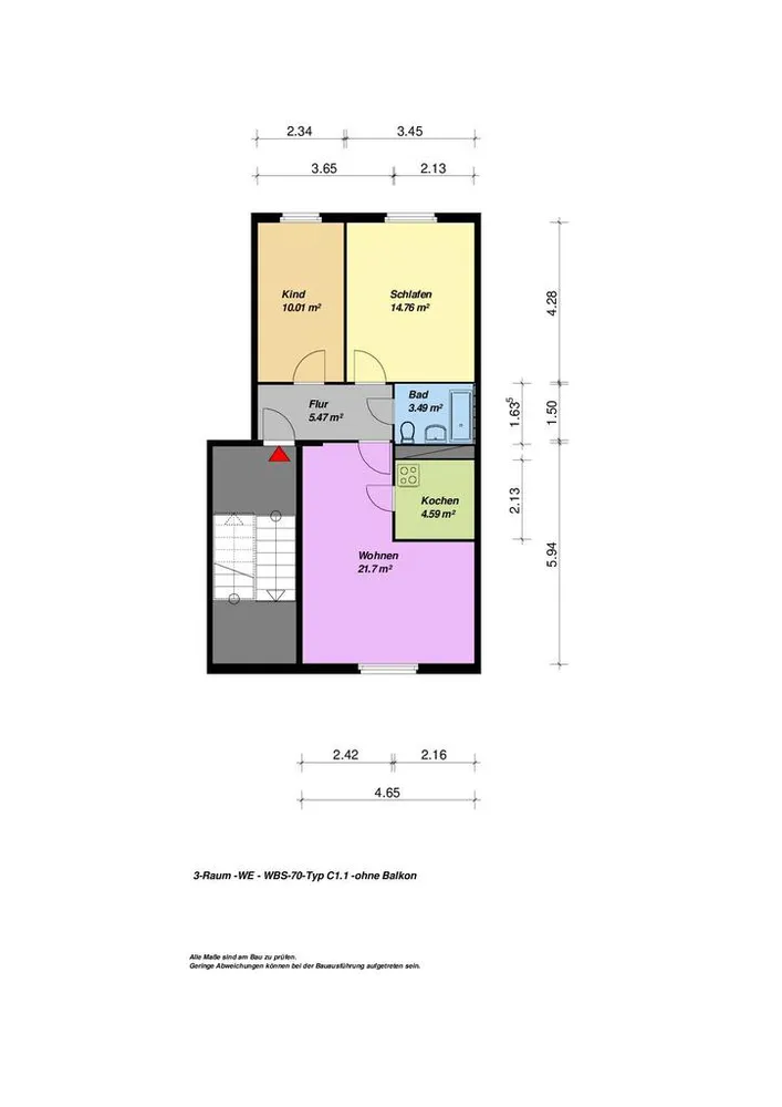 3 room apartment with 60 m² in Neubrandenburg – Photo 3