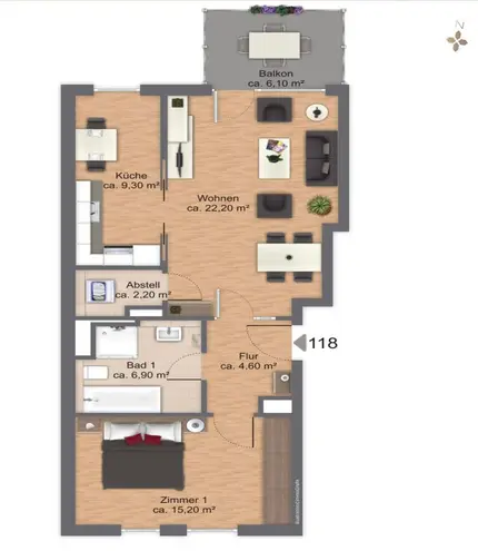 2 Zimmer Wohnung mit 64 m² in Hamburg – Bild 4