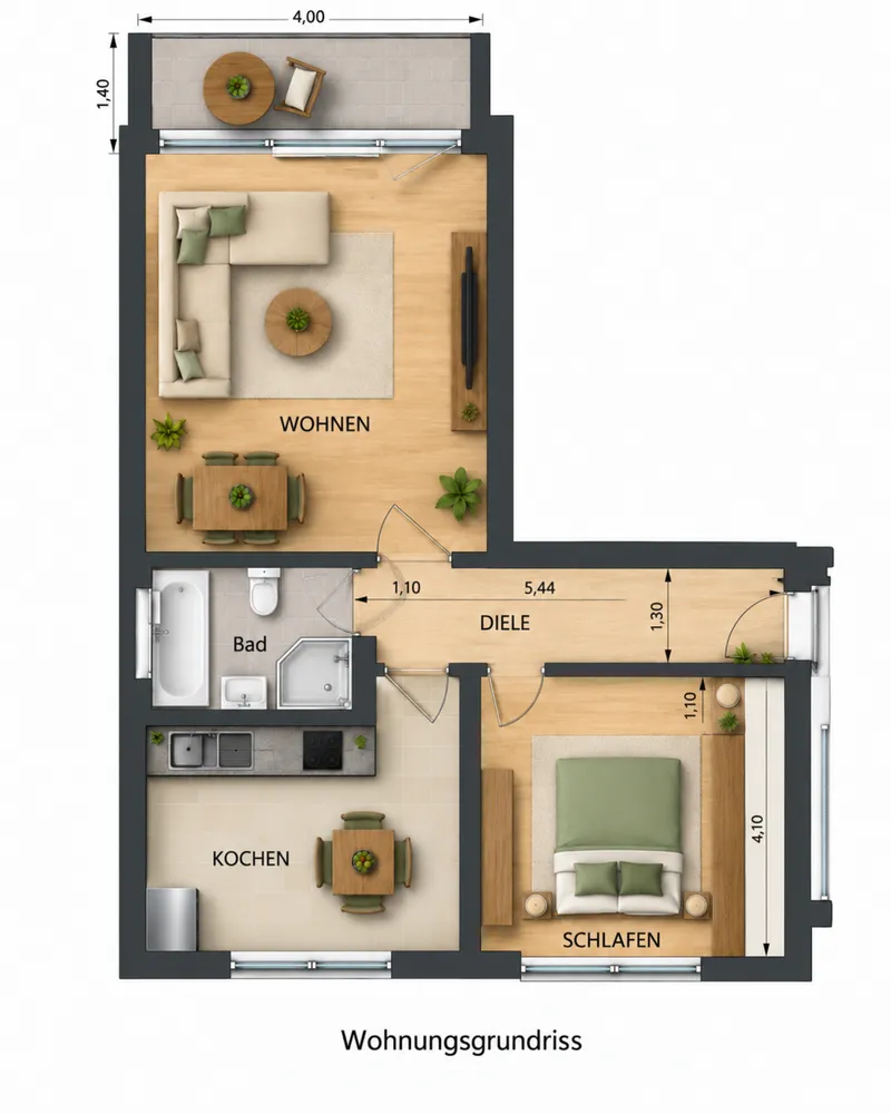3 room apartment with 65 m² in Mülheim an der Ruhr – Photo 3