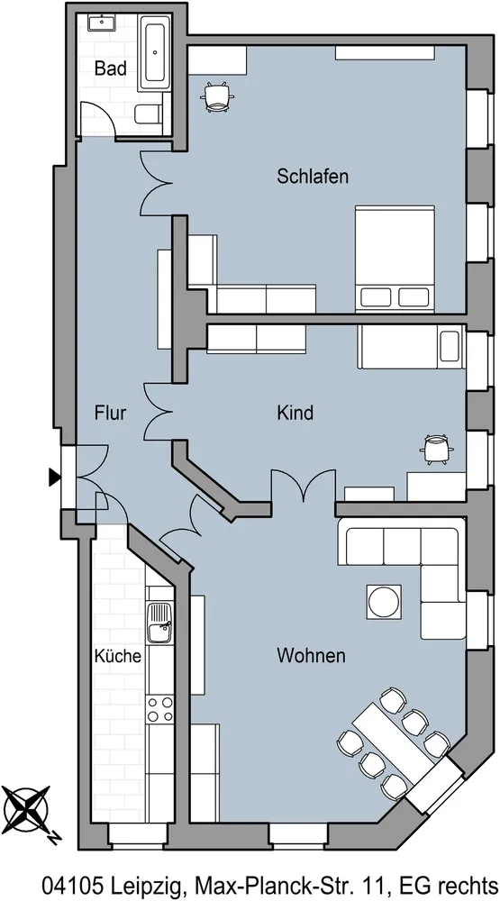 3 Zimmer Wohnung mit 113 m² in Leipzig – Bild 1