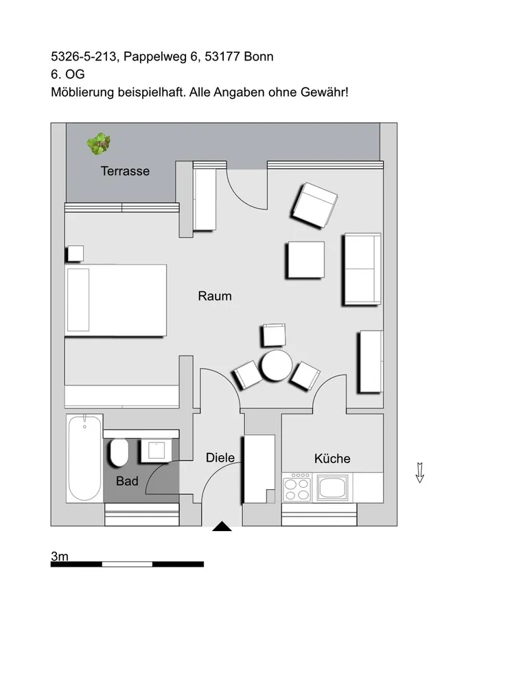 1 Zimmer Wohnung mit 38 m² in Bonn – Bild 3