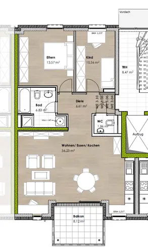 3 Zimmer Wohnung mit 80 m² in Mannheim – Bild 12