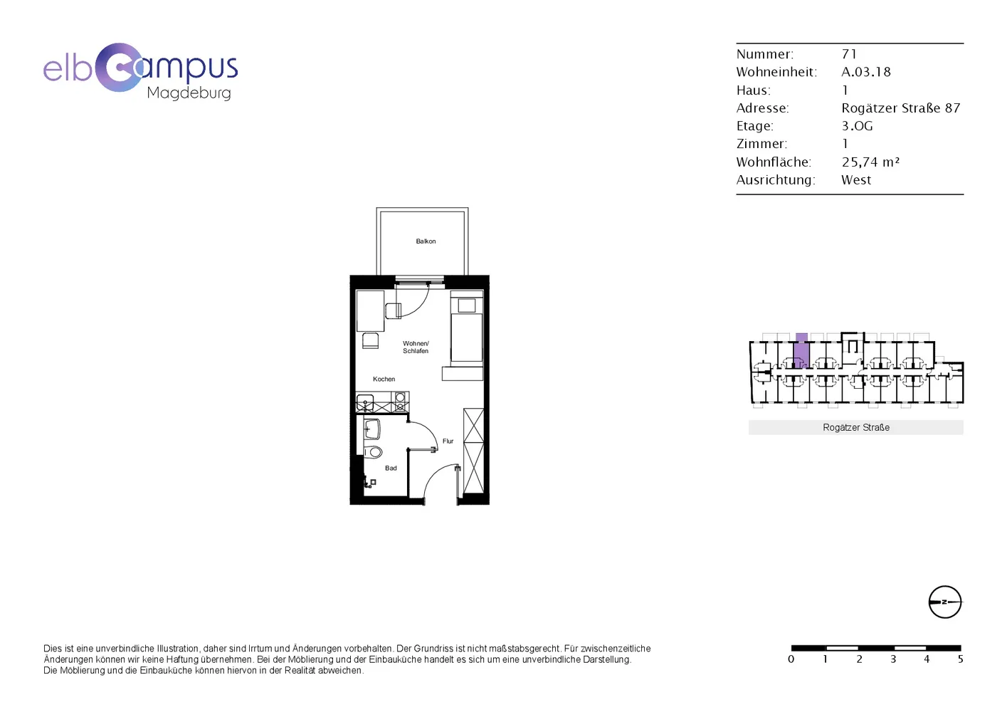 1 room apartment with 26 m² in Magdeburg – Photo 10