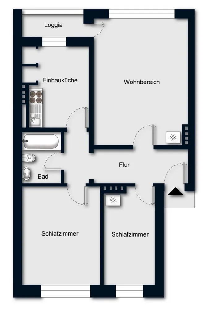 3 Zimmer Wohnung mit 67 m² in Hamburg – Bild 2