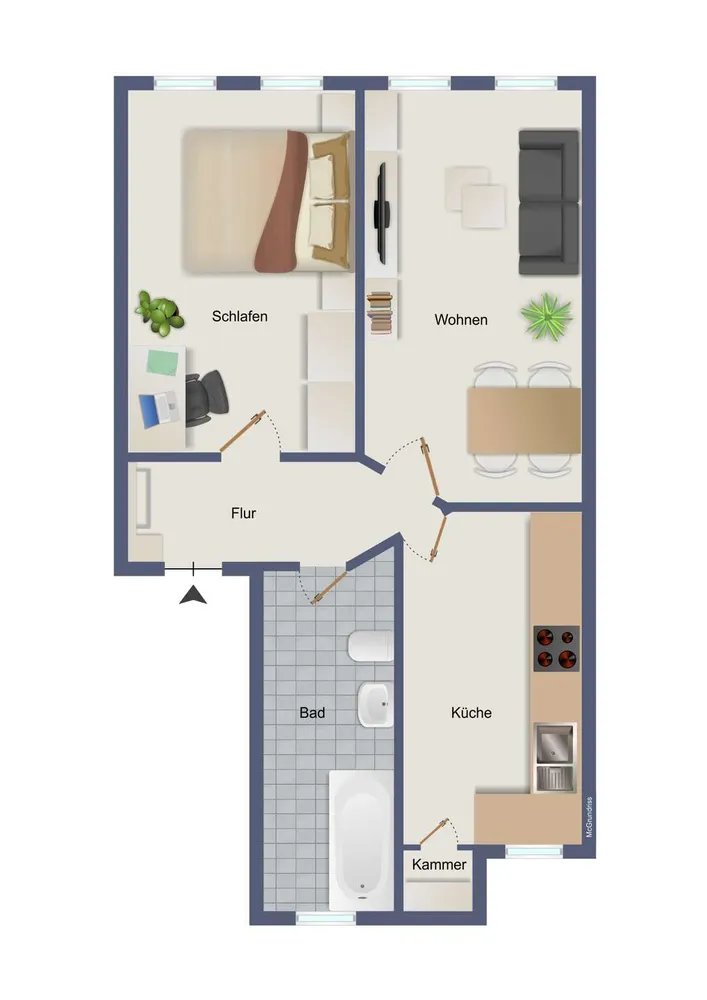 2 Zimmer Wohnung mit 65 m² in Leipzig – Bild 8