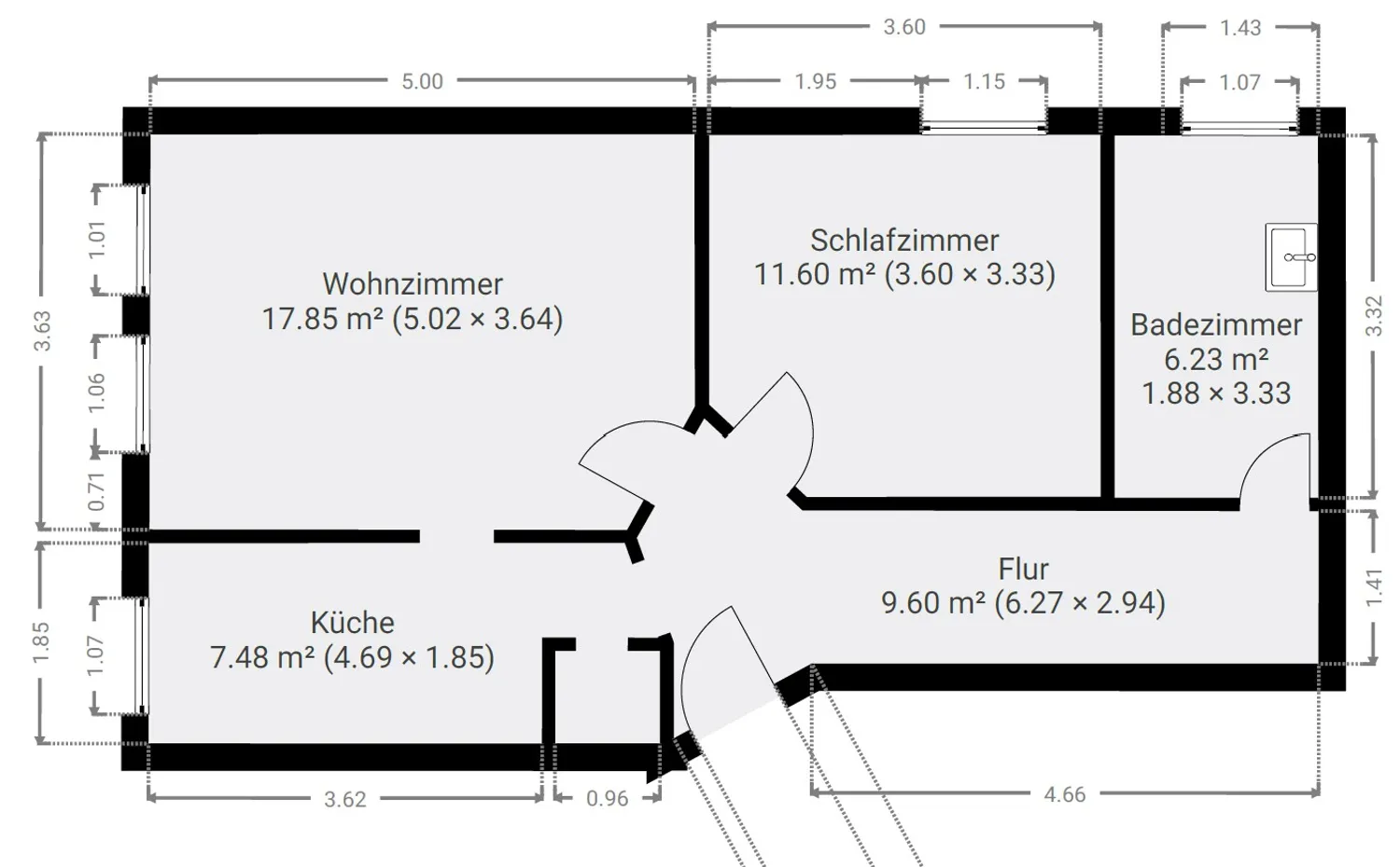 2 Zimmer Wohnung mit 54 m² in Magdeburg – Bild 5