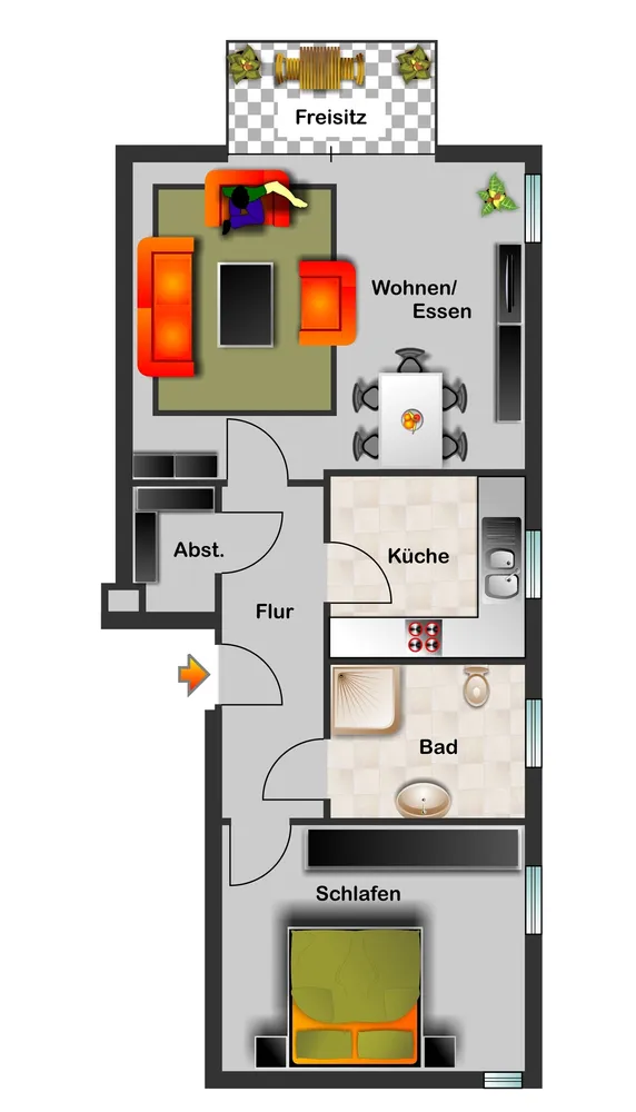 2 room apartment with 61 m² in Rheine – Photo 2